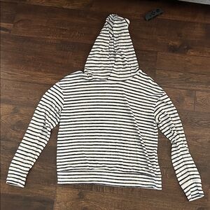 a new day Navy and White Striped Hoodie
